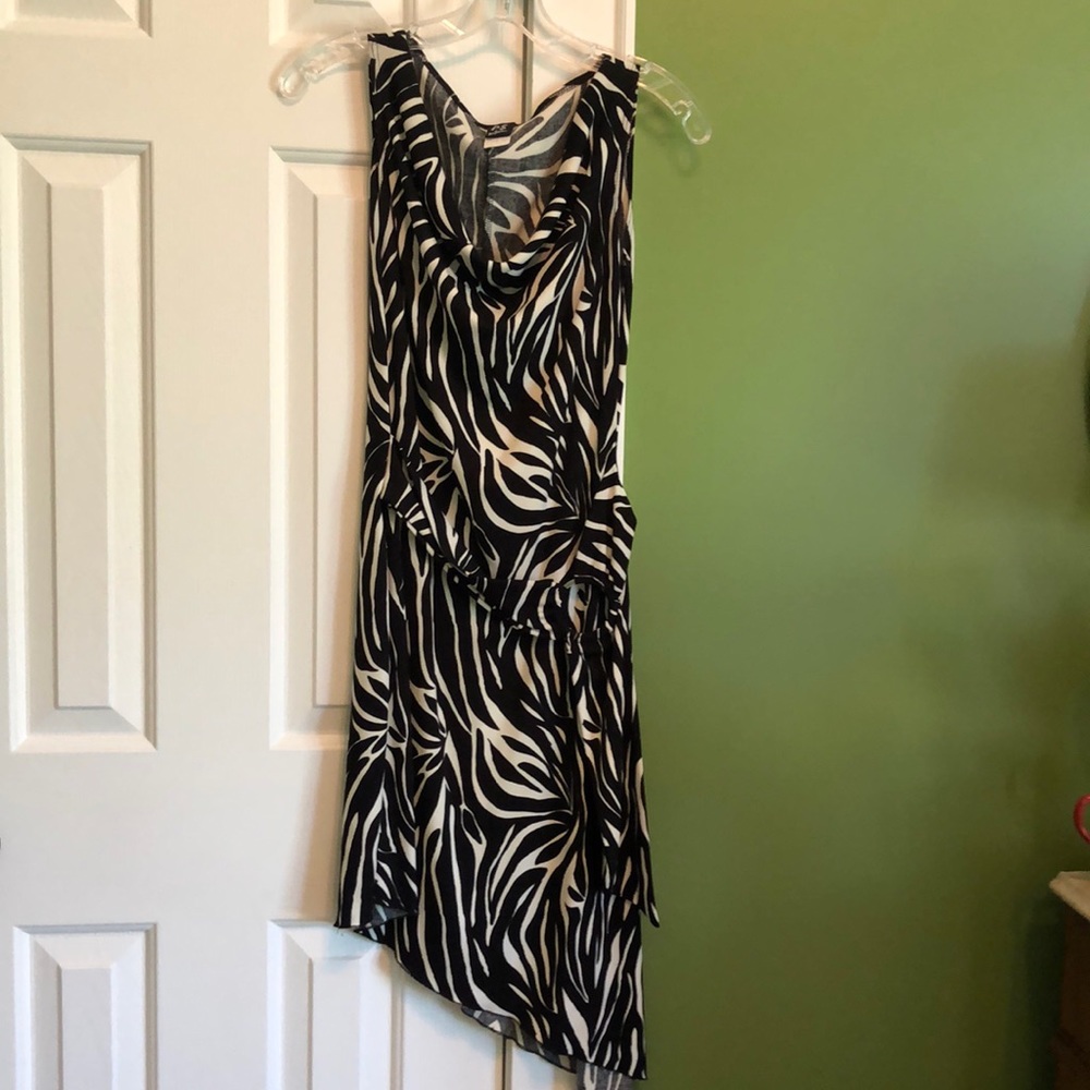 Asymmetrical zebra dress